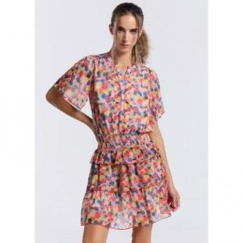 Vestito Corto Lois Jeans Denim Multicolore Maniche Corte XS