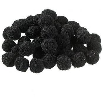 15 mm Pompons in Schwarz, 45er Pack