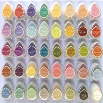 40-Color Multi-Use Water Droplet Chalk Ink Pad Set (Pack of 12)