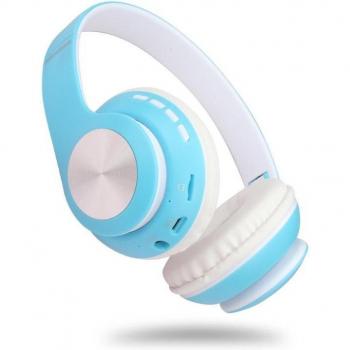 Cute Pink Blue Red Wireless Bluetooth 5.0 Headphones for Girls - Stereo Music Headset with Microphone