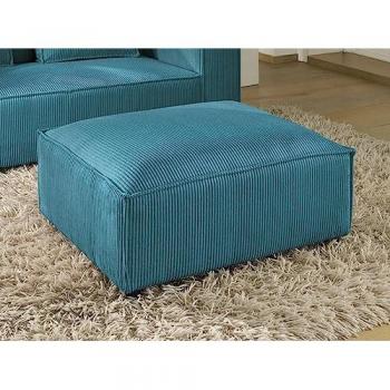 Lisa Design Stella – pouf en velours côtelé – style contemporain – bleu canard