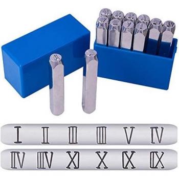Uppercase Roman Numerals Metal Stamp Set - 12 Pcs