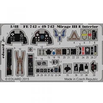 EDUFE742 1:48 Eduard Color Zoom PE - Mirage IIIE Interior (KIN kit)