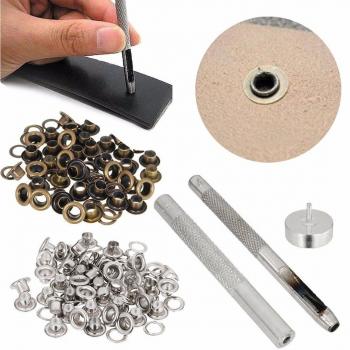 4MM Grommet Installation Kit with Hole Punch and 80 Metal Eyelets