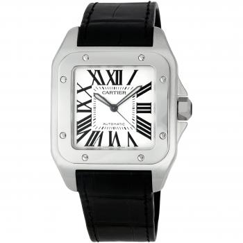 Cartier Men’s Santos 38mm Black Leather