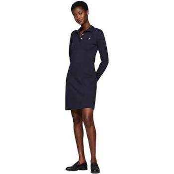 Tommy Hilfiger Polokleid 1985 SLIM PIQUE POLO DRESS LS mit Polokragen, Pique