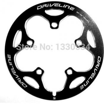 Driveline 50T Chainring Guard, 110mm BCD, Lightweight Black Protector