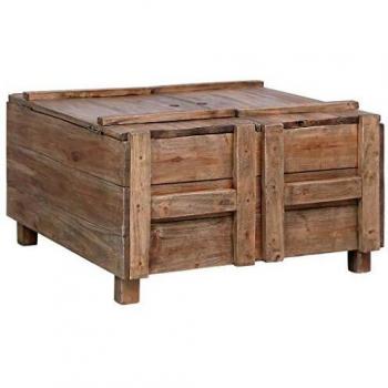 Mesa de Centro Reciclada de Madera Maciza 65x65x38 cm
