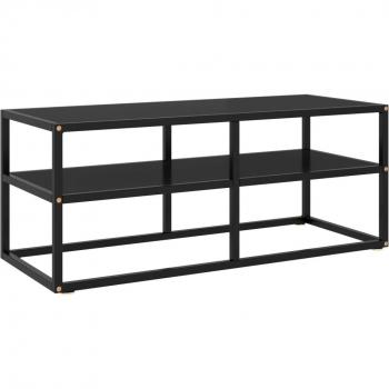 Moderner TV-Schrank in Schwarz mit schwarzem Glas