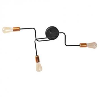 Tube Semi Flush Ceiling Light Black Copper 66cm