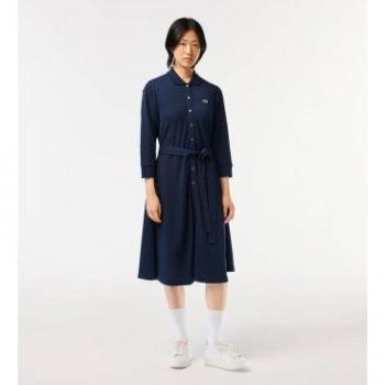 Abito Polo Svasato LACOSTE Piccolo Piqué 100% Cotone