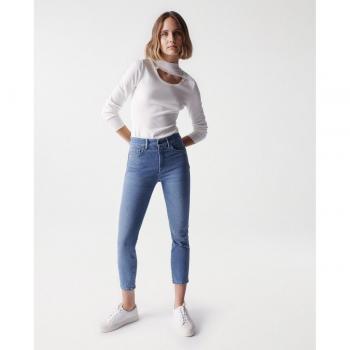 Cinturilla vaquera femenina de estilo push-in