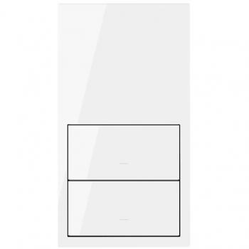 Kit frontal vertical Simon 100 2 elementos 2 teclas blanco brillo