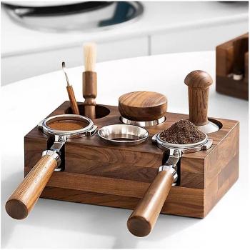 Support Tamper Café 51/53 mm – plateau en noyer pour portafilter