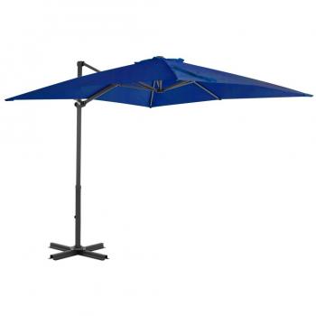 Día y Noche Sombrilla jardín voladiza palo aluminio azul azure 250x250 cm