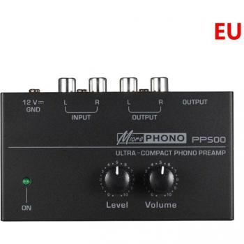 PP500 Phono Preamp with Volume Controls, RCA Input/Output & 1/4 TRS Interfaces for LP Vinyl Turntables