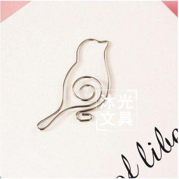 Papierclip-Lesezeichen mit Kawaii Katze und Vogel aus Metall – 50 Stück