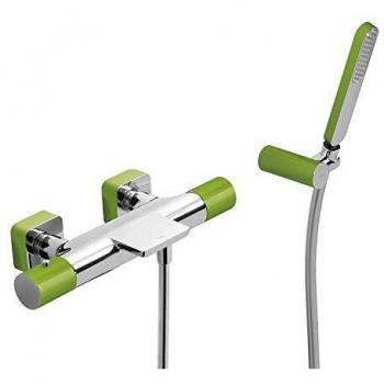 Tres Griferia - Bañera-Ducha Termostática Con Cascada. Ducha De Mano Anticalcárea Con Soporte Orientable Y Flexo Satin