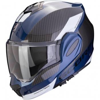 Scorpion Exo-Tech Evo Team Klapphelm - Schwarz Weiss Blau - S