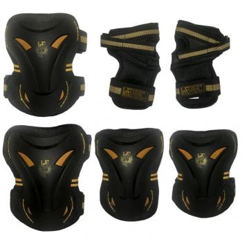 Pack de Protecciones Patinaje KRF Urban Angel negro dorado