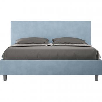 Letto matrimoniale Adele 170x210 microfibra azzurro con rete