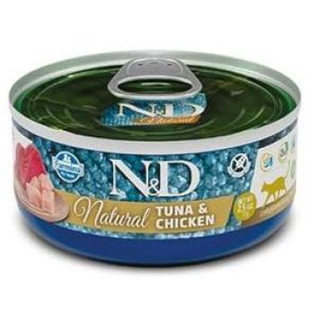 Tonno e Pollo Naturale N&D 140 g per Gatti Adulti