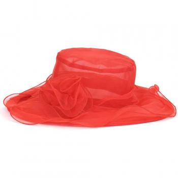 Gorro de ala ancha floral para mujer