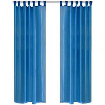 Tende Trasparenti 140 x 225 cm Turchese - Set di 2