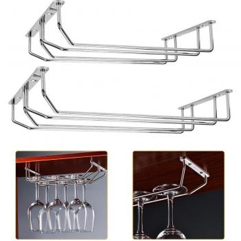 Wine Glass Rack Stainless Steel Hanging Goblet Holder 35cm