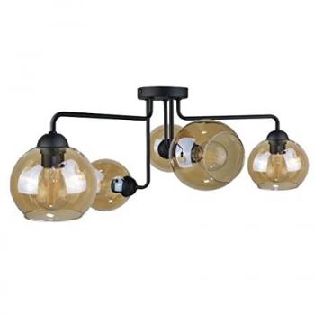 Keter Monde Multi Arm Semi Flush Ceiling Light Black, 70cm, 5x E27