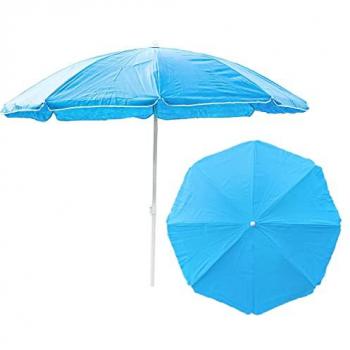 Parasol inclinable en acier bleu 180 cm