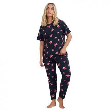 Ensemble de Pyjama Taperé Étoiles Bleues 100% Coton