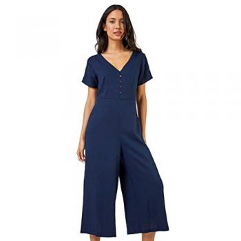 Roman Cotton Blend Culotte Jumpsuit