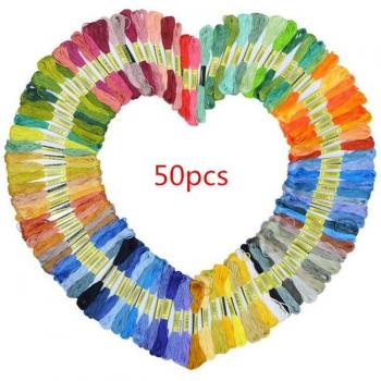 50/100Pcs DIY Embroidery Floss Kit - Cotton Thread for Crafts