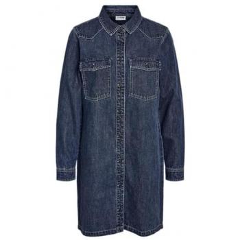 Robe mi-longue Noisy May NMNEW SIGNE L/S DENIM DRESS VI002MB NOOS - XS à XL - Femme - bleu