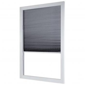 Tesa Insektenschutz‑Alu‑Plisse für Dachfenster, teleskopierbares Rollo, bohrfrei montierbar (164 × 102 cm)