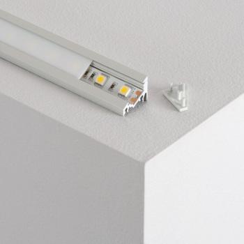 Profilé Aluminium Angle Variable 1m – Rubans LED 0–10 mm – Couvercle Translucide