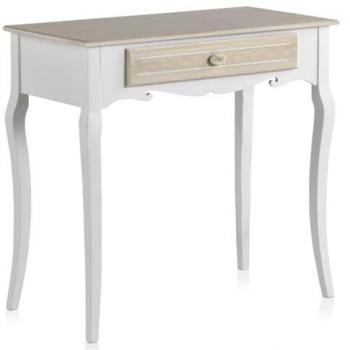 Consola de Madera Blanca y Cajón Frontal