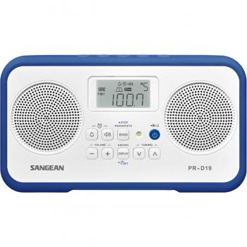 Sangean PRD19BL PR-D19 - Radio Portátil FM/AM con Reloj y Alarma, Azul Marino