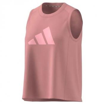 Camiseta sin mangas adidas train essentials big performance logo mujer rosa XS