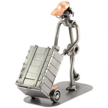 Steelman24 Dekofigur Paketbote – Metallfigur für Geschenkideen