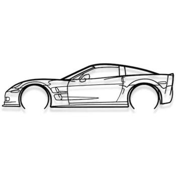 Silhouette Métallique Corvette C6 ZR1 100cm
