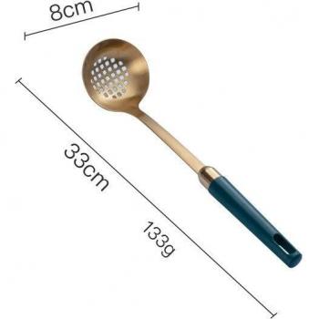 Ensemble d'ustensiles de cuisine en acier inoxydable 304 avec spatule pour Wok, cuillère à fente et louche à soupe