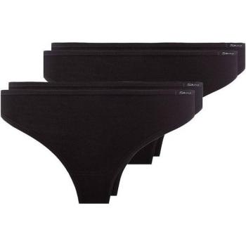 Skiny Damen Unterwäsche - Bequeme Strings in Schwarz, 4er Pack