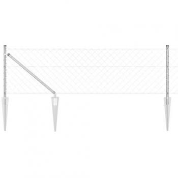 Poste de Valla VidaXL 25 × 0,4 m (Malla 60 x 60 mm) Acero Plateado