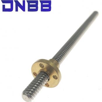 CNC 3D Printer T8 Lead Screw 2mm Pitch 8mm Diameter 304 Steel Length 200mm with Brass Nut