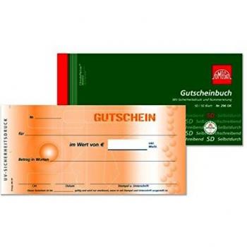Omega Gutscheinheft 296 OK – 21 × 10 cm, 2 x 50 Blatt