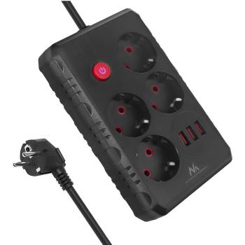 Multiprise intelligente MACLEAN MCE392 B - 4 prises + 3 USB - 1.5m noir