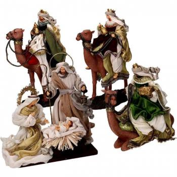 PRESEPE VECCHETTI: RE MAGI TESSUTO DI CRISTALLO 25,4 CM