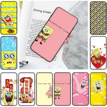 JS42 Lovely SpongeBob Black Soft Case for OPPO Reno 8, 6, 5, 4 Pro Plus, Find X3, A17, A3, A31, A38, A40, A53, A54, A55, A74, A76, A78, A77, A80, A94, A95, A96 Lite, AOPPO A3 Pro 5G Aero
